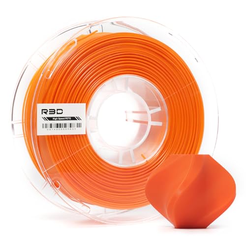 R3D High Speed PETG PRO Filament 1.75mm 1KG, 3D Printer Filament for 30-500 mm/s High-Speed Printing, Dimensional Accuracy +/- 0.02 mm, Plastic Spool, Compatible with AMS (Orange)