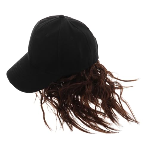 FOYTOKI ウィッグキャップ 女性用ウィッグショートヘア サマーキャップの女性 かつらの帽子 髪のあるハゲ帽子 女性のための巻き毛のかつら 釣り帽子 ヘアハット Light Brown 布