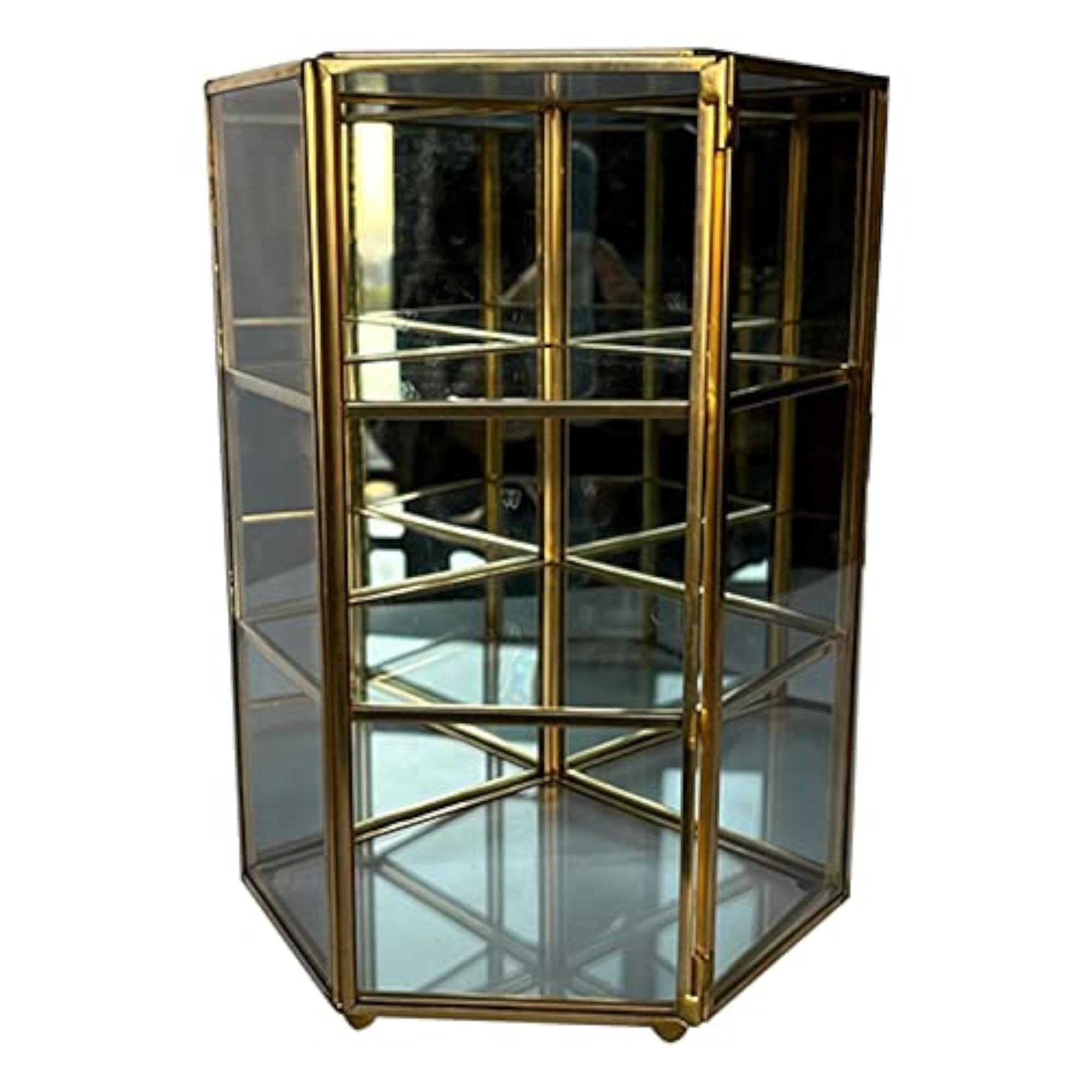 Antique Style Clear Glass Display Jewelry Box Organizer