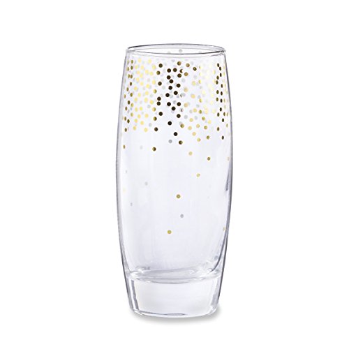 Kate Aspen Confetti Stemless Champagne Glass (Set of 4), 12 oz, Gold