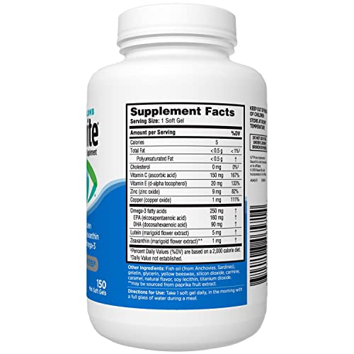 Onfipok Eye Vitamin & Mineral Supplement For O-Cuvite Adult 50+ Vitamin & Mineral Supplement With Lutein, Zeaxanthin, And Omega-3, Soft Gels #TOP1