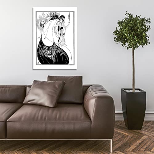 Jupe de paon Salomé Aubrey Beardsley impression d'art encadrée mat