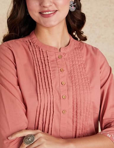 Image of Amazon Brand - Myx Women Cotton Regular Fit Casual Kurti (Available in Plus Sizes)