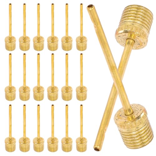 TOGEVAL 50 Piezas boquillas inflables Aire Punto Aguja de inflado Inflador de Bola portátil Agujas para inflar Bolas Reemplazo de Aguja de de Bicicleta. Acero Inoxidable Golden