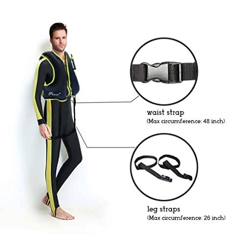 Image of NAXER Inflatable Buoyancy Jackets Snorkel Vests for Adults Kayak Kayaking Snorkeling Suit 90-200 lbs Easy Swimming Boating Paddleboarding Water Sports