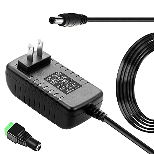 12V 1.5A Power Supply Adapter AC 100-240V to DC 12volt 18W 1.5amp Power Converter with 5.5x2.5mm/2.1mm DC Plug Transformers Switching for LED Light Strips, CCTV Security Cameras