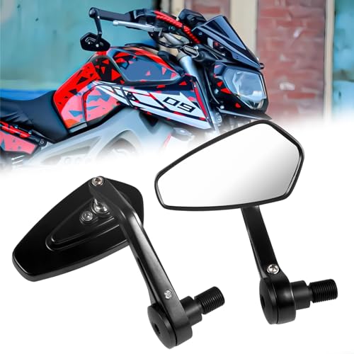 Motorradspiegel Lenkerendenspiegel Motorrad Seitenspiegel kompatibel mit Yamaha MT03 MT07 MT09 MT10 MT15 MT125 FZ1/FZS1000 FZ6 FZ6R XJ6 TMAX530 TMAX501 (Transparente)