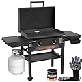 Blackstone Original 28 Inch Omnivore Griddle 2287 with Hood and Side Shelves, Flat Top Grill Outdoor Griddle with Seasoning, Blackstone Griddle Gloves