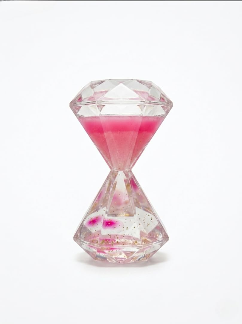 Diamond-Shaped Liquid Motion Timer, Pink Glitter Hourglass Sensory Desk Toy, Acrylic Bubble Timer Decor, Relaxing Fidget Toy for Office Desk, Home Décor, Kids and Adults-image-21