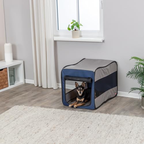 TRIXIE Hundebox Twister - Größe S-M: 50 x 52 x 76 cm – mit praktischere Pop-Up-Funktion für Innen & Außen, Transportbox inkl. Außen- & Tragetasche – 39693