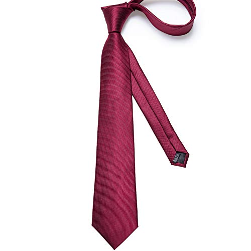 Image of DiBanGu Mens Solid Color Tie and Pocket Square Set Woven Silk Plain Necktie & Handkerchief for Men Wedding Party Formal