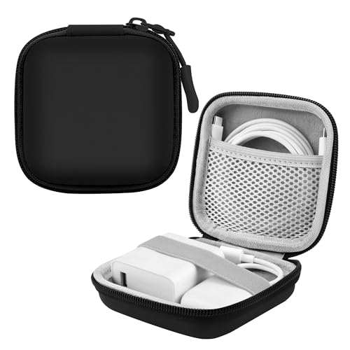 TYSM-CC Mini Bolsa de Almacenamiento de Viaje Organizadora para Accesorios Electrónicos - Cable USB, Tarjetas SD, Cargador de Móvil, Auriculares, y Más - Compacta y Práctica (Negro)