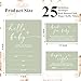 Set Of 25 Hello Baby Sage Green Baby Shower Invitation Set, Baby Shower Invitations Gender Neutral, Invitation Cards With Envelopes Including Book Request Card & Diaper Raffle Tickets -002