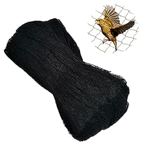 LINSOCLE 10 x 4 m vogelbeschermingsnet, vogelnet, vogelbeschermingsnet, fijnmazig, bescherming van groenten en fruit van vogels met bescherming (zwart)