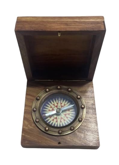 Brújula Vintage de Latón con Caja de Madera – Regalo Náutico Marítimo Coleccionable de Navegación