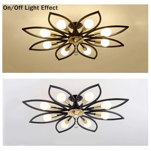 Lámpara de techo de hierro negro E27 moderno luz creativa de interior 3