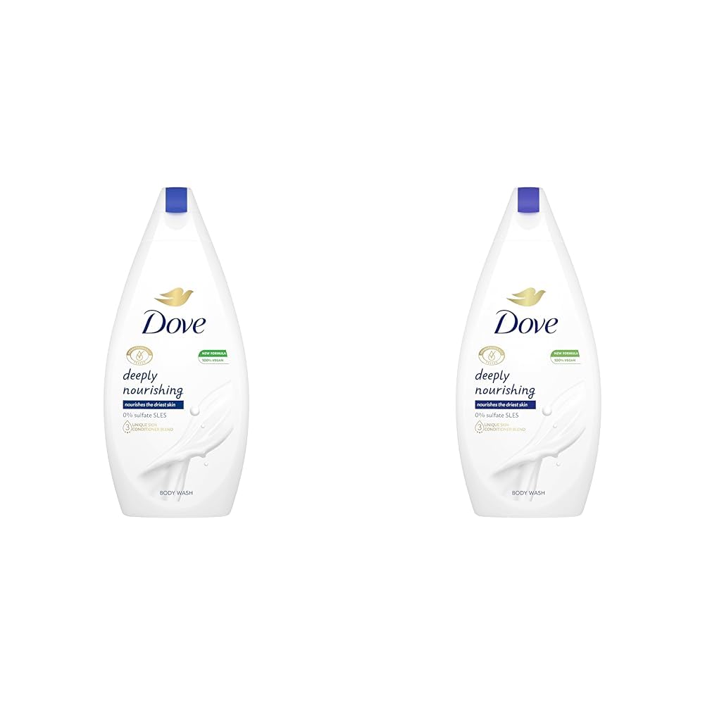 Dove Deeply Nourishing Body Wash Microbiome-Gentle body cleanser for softer, smoother skin after one shower 450 ml (Pack of 2)