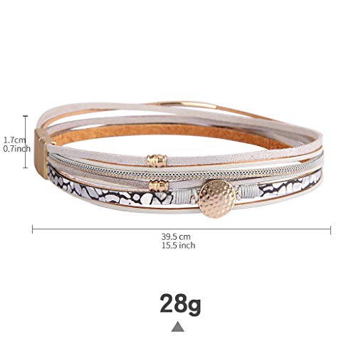 Azora Leather Wrap Bracelets For Women Goldplated Metal Crescent Cuff Bracelet With Magnetic Buckle Casual Bohemian Wrist Bangle Jewelry Gift For Ladies Teen Girls Sister Mum #TOP5