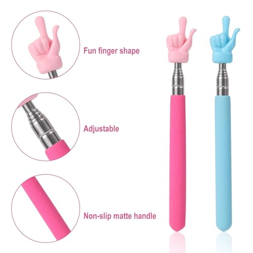 AtRyx Telescopic Teachers Pointer, 4pcs Extendable Hand Pointer Finger Pointer Stick Pointer Stick Presenter Whiteboard Pointer for Elementary School Kindergarten Teacher, Classroom Supplies