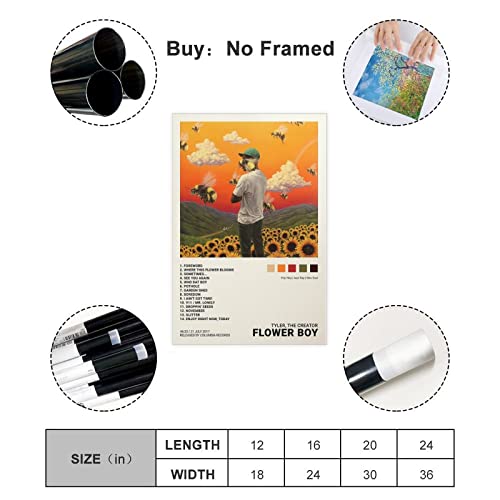 Zxety Tyler Poster Flower Boy Album Cover Poster Canvas Printed Poster Unframe:12X18Inch(30X45Cm) #TOP1
