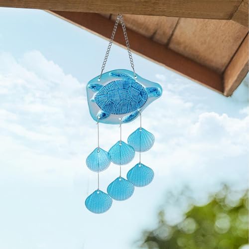 Carillon à vent d'extérieur en vitrail décoratif de qualité supérieure - 7