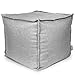 danhol® Funda Puff, 45 x 45 x 40 cm, Cuadrado, SIN Relleno, Cojin Suelo, Puff Salon o Cama, Taburetes Bajos, Puff Asiento, Puf Reposapiés, Puff Salon Moderno, Puff Niños (SIN Relleno, Gris)