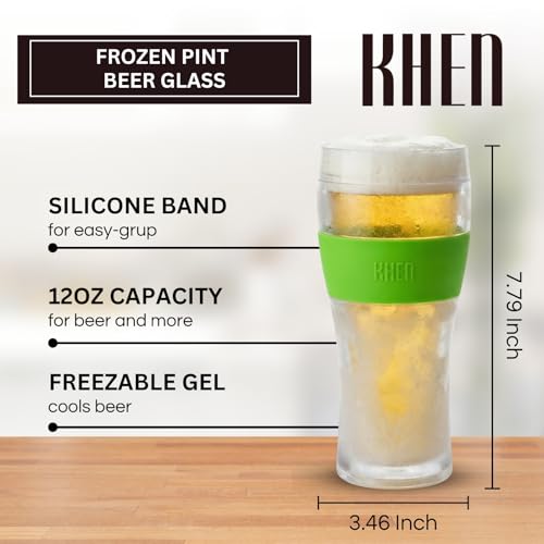Image of Frozen Pint Beer Glasses - Freezable Mugs Freeze Chiller, Birthday Gifts Him, Men, Dad, Guys, Cooling Cups 12oz Unbreakable Tritan Acrylic, Double Walled Insulated Glass Gift, Iced Coffee Tumbler
