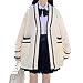 Womens Japan Cute Cardigan Sweater Kawaii JK Uniform Open Front Cardigan with Buttons Aesthetic Long Sleeve Loose Jackets