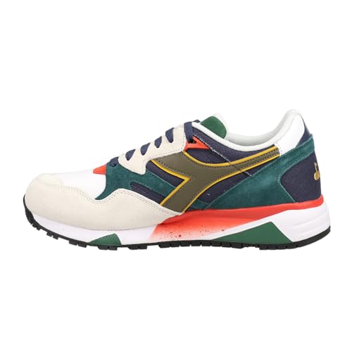 Diadora Mens N9002 Navy Lace Up Sneakers Shoes Casual - White3