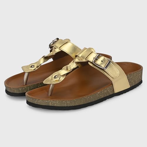 Image of Centrino Women's Berkin-Style Slip-On Sandals | Open Toe Design | Soft PU Footbed | Lightweight & Comfortable | Arch Support | On-Grip Sole | Casual Outdoor Wear (7695)