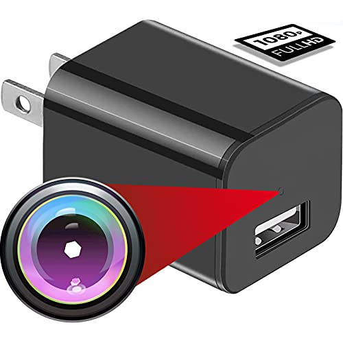 USB Hidden Camera Charger, Mini Spy Camera, USB Spy Camera Wall Charger, Wireless Hidden Cameras and Nanny Camera for Bathroom&Home, Micro Full HD 1080p Surveillance Cam (Black)