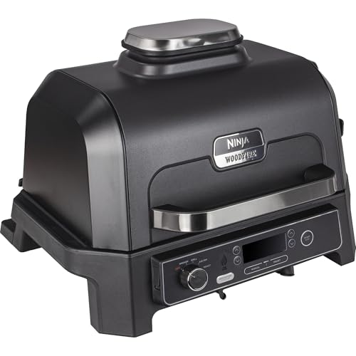 NINJA OG850EU Woodfire Electric XL Outdoor Grill, Grey/Black