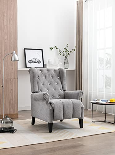 Sillón Ajustable Piel Gris Claro miniatura 3