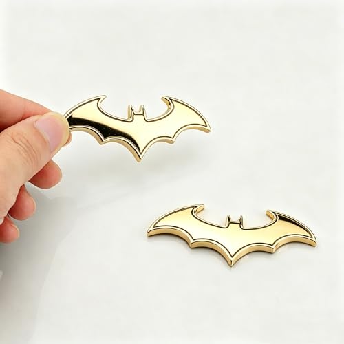 Image of 3D Spider Chrome Emblem Badge Sticker Decoration for Car, Truck, Motorcycle, RV, Scooter, SUV, Door, Window (Yellow Bat)