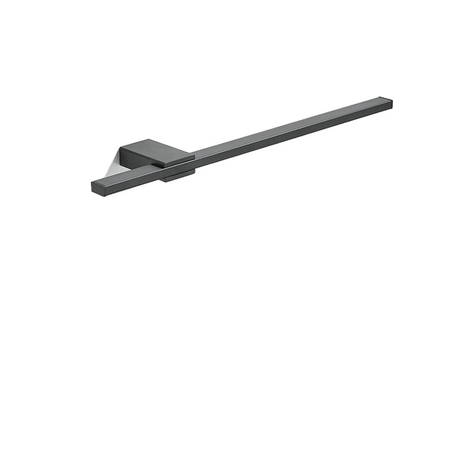 Towel Rack Movable Wall Mounted Bath Holder Square Bathroom Shelf Kitchen Storage Hanger Space-Saving Bar for Bathroom(40cm black)