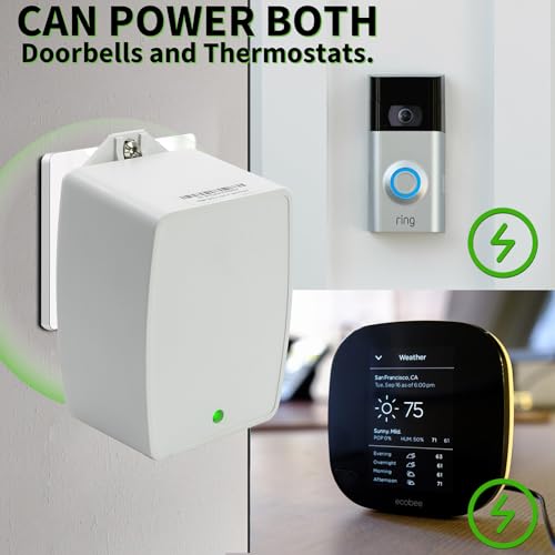 24V 40VA Plug-in AUTO-Resetting AC Transformers, Doorbell AC Power Supply Adapter with PTC Fuse - Ring Doorbell and Thermostat, Compatible with Nest, Sensi, Honeywell - (by CENTROPOWER)