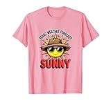 Texas Weather Forecast Sunny Graphic Design T-Shirt, Men, Pink, Medium