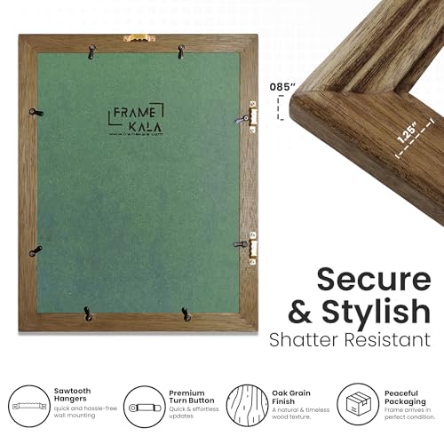 Image of Handmade Wooden Photo Frame, 08 x 10 inch Display for Artworks, Pictures and Photos of Your Loved Ones, Best for Home, Office, Wall Decor, Living Room, Bedroom, Brown