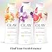 Olay Body Wash for Women, Fresh Radiance, Refreshing & Renewing, Made with Plant Based Cleansers, B3 Botanical Complex, For All Skin Types, Orchid & Black Currant Scent, 22 fl oz (Pack of 4)