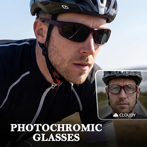 Image of Myiaur Polarized Photochromic Running Sunglasses For Men Women UV400