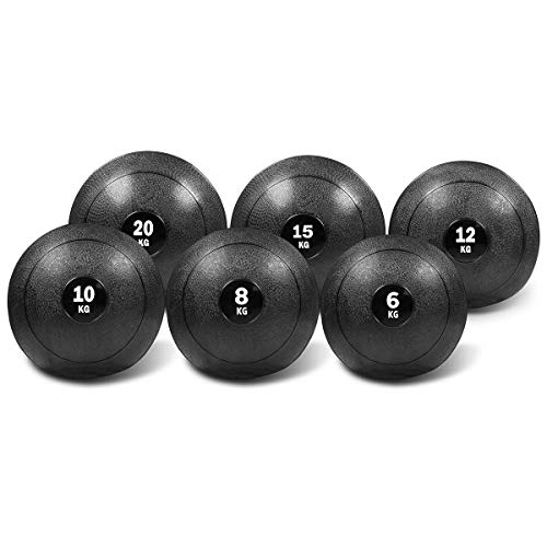 Meteor 20KG Classic Slam Ball - Dead Bounce, Strong Grip,Thick Sheel, Medicine Ball, Gym Ball, Exercise Ball for Explosive Strength Training, Crossfit, Muscle Growth, Endurance, Agility Workouts