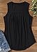 Ruffled Square Collar Casual Tank Summer Casual Fashion Camping Seaside Party Sleeveless Tank Women's Mother top Vest(Medium,Black)