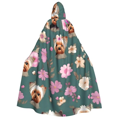 Cape à capuche imprimé floral vêtement pour costume vampire adulte