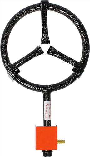 Alqbaio Paellero a Gas Butano Tipo Valenciano – Hornillo Quemador de Gas para Paellas, Acero Esmaltado, Uso Exterior, Gran Potencia, Robusto y Resistente (300 mm)