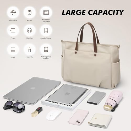 Image of Laptop Shoulder Bag 16.5 inches, Laptop Shoulder Bag Large Work Tote Bag Women's Laptop Portable Bag Fashion Handbag, Suitable for Business Travel