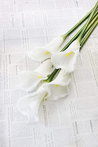 Lnhomy Artificial Calla Lily 2Ft Long Stem Fake Latex Real Touch Artificial Flower Bouquets For Bridal Wedding Home Party Décor, (Cream) #TOP3
