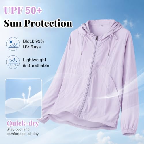 Image of Venzina Sunscreen Jacket for Women with Hood Ice Silk Windbreaker Zip Up