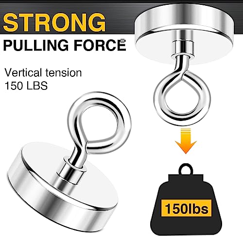 Diymag Neodymium Fishing Magnets, 150Lbs (68Kg) Pulling Force Rare Earth Magnet With Countersunk Hole Eyebolt Diameter 1.42Inch (36Mm) For Retrieving In River An Magnetic Fishing… #TOP3