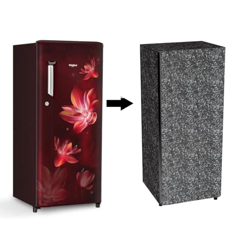 Image of Fridge Full Body Cover for 180 to 220 litres Single Door Refrigerator Cover Waterproof /dustproof Fridge Cover (150 x 60 cm) (Grey)