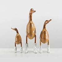 Rikmani - Wooden Figure Duck Boots Heel - Handmade Wooden Decoration Gift Figurine 25-42 cm